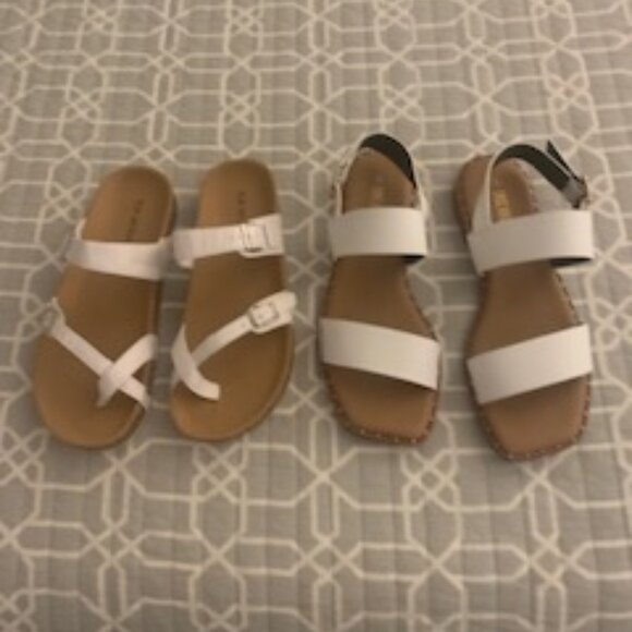 2 pair white sandals   NEW - Picture 1 of 1